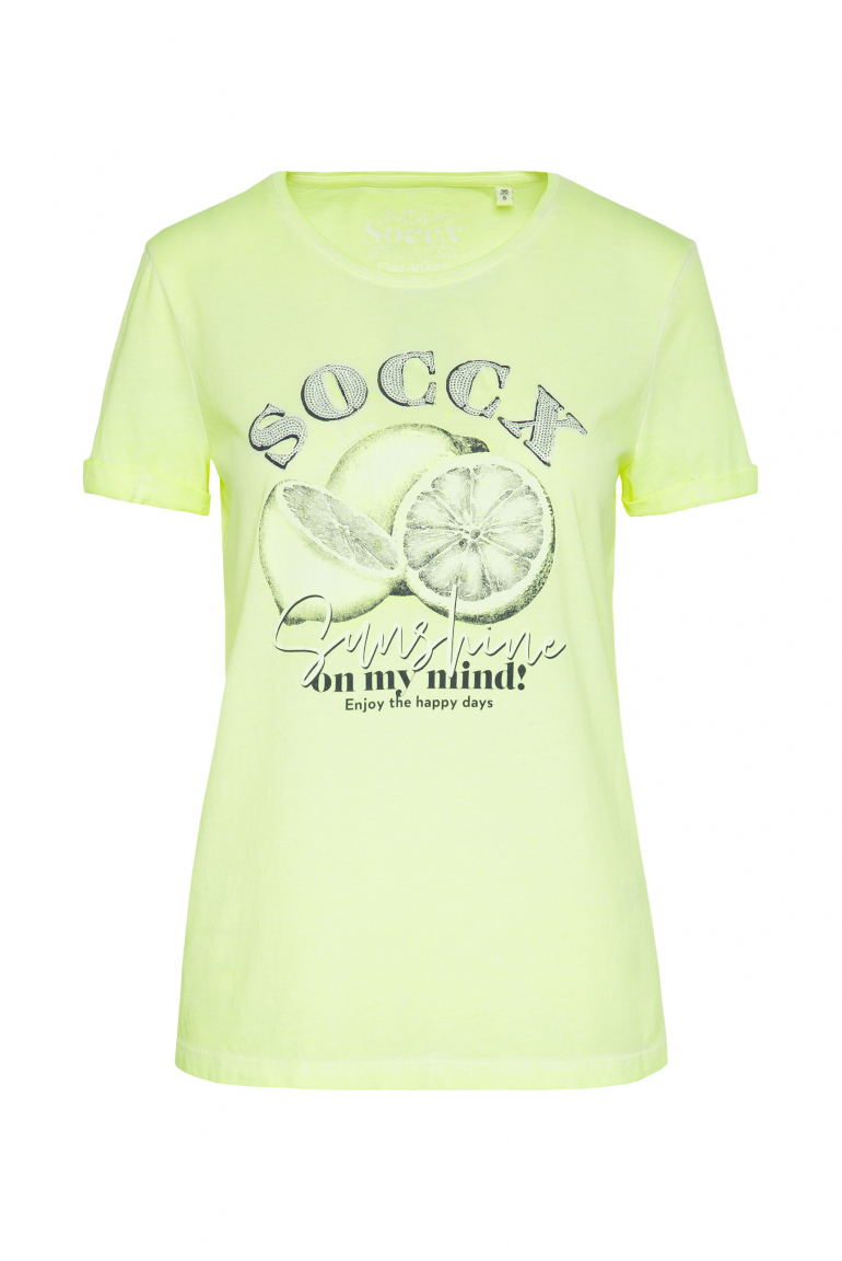 T-Shirt Rundhals mit Photoprint summer lime