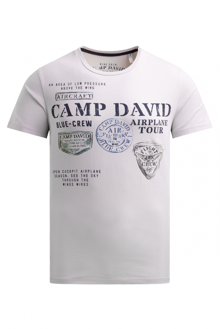 T-Shirt Rundhals mit Photoprint storm grey