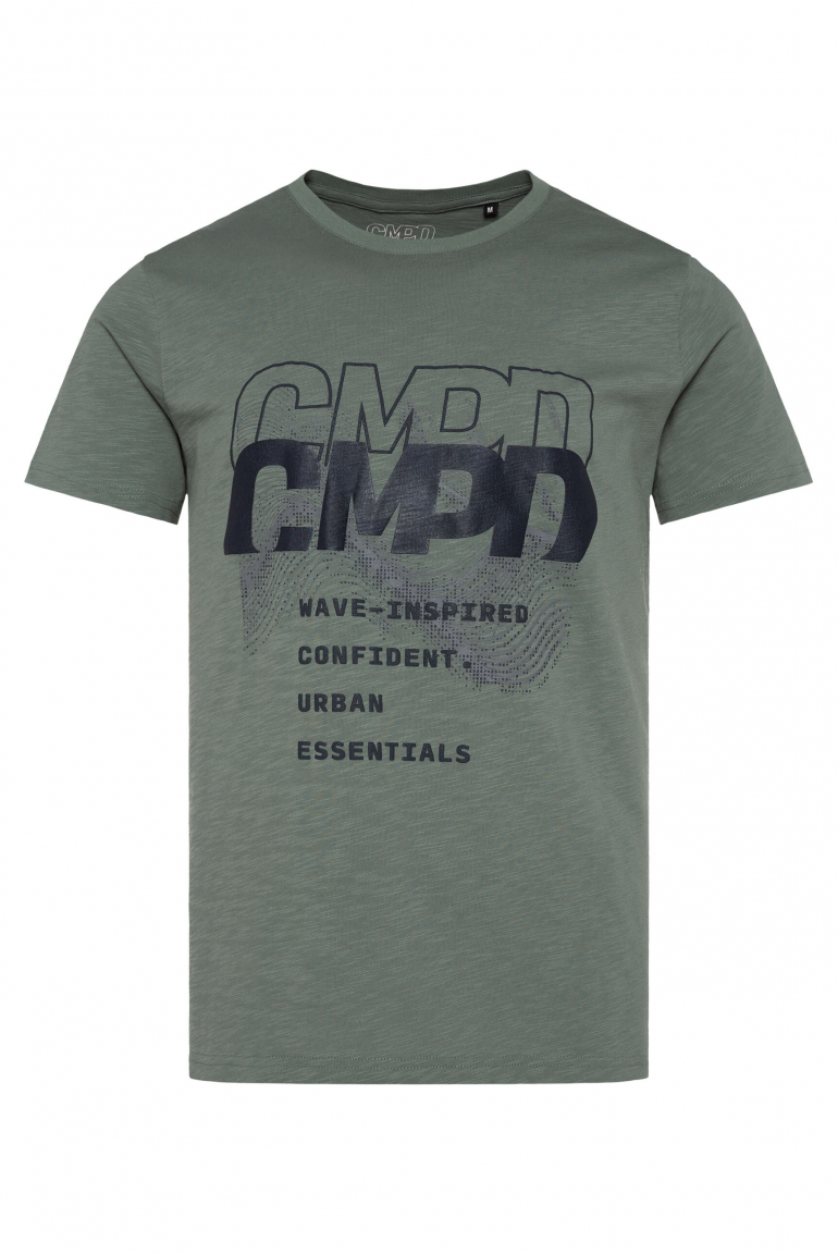 T-Shirt Rundhals mit Rubber Artwork sage