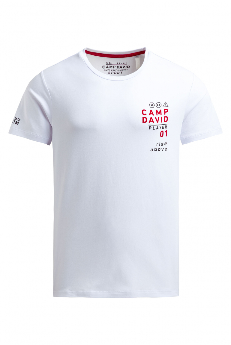 T-Shirt Rundhals mit Rücken-Artwork opticwhite