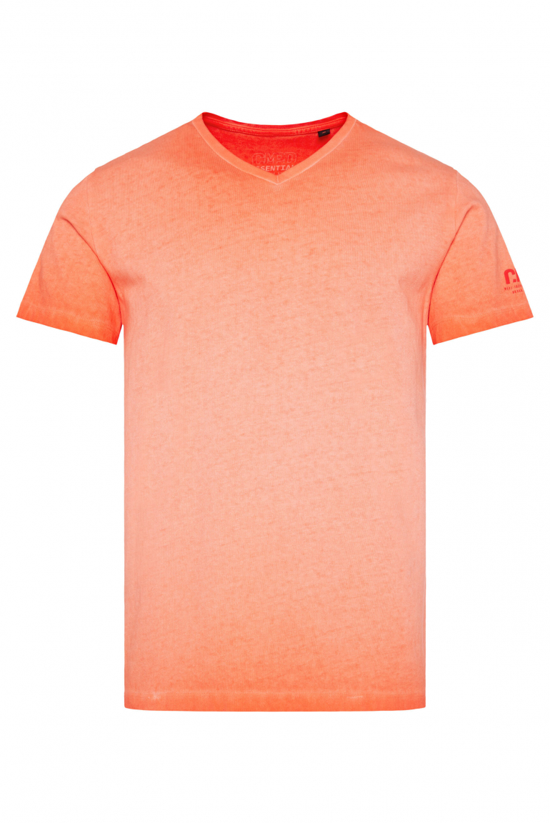 T-Shirt V-Neck Inside Oil Dyed orange