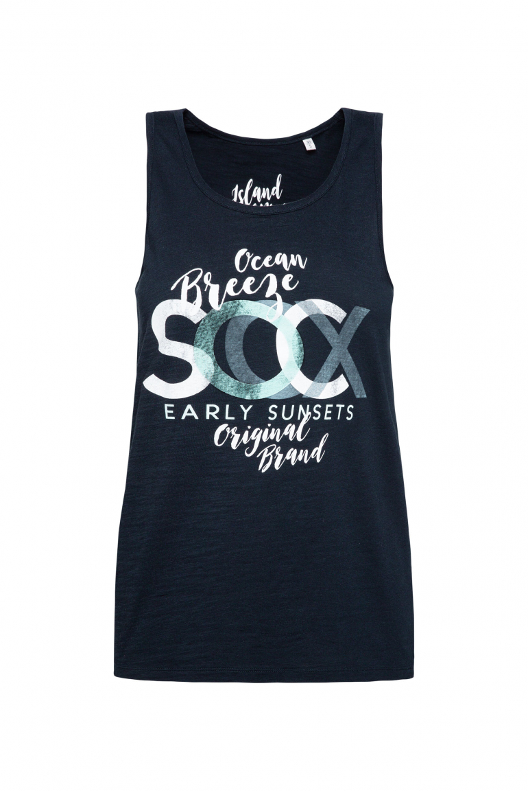 Tanktop mit Label Print blue navy