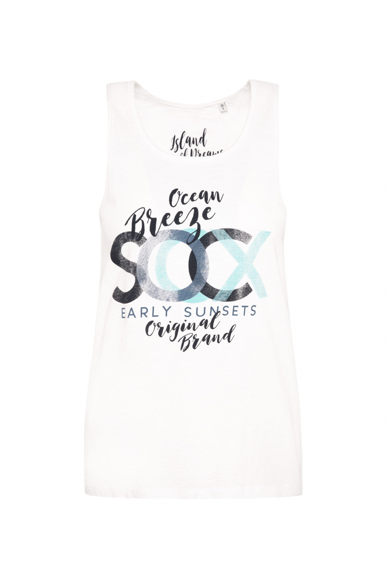 Tanktop mit Label Print ivory