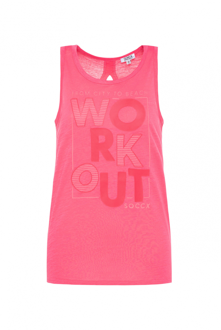 Top mit Artwork und Rücken-Cut-Out coral pink