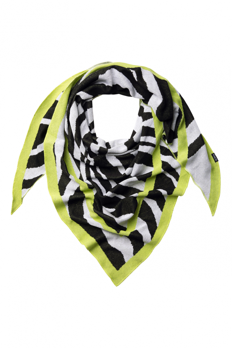 Triangle-Tuch mit Animal Intarsia black