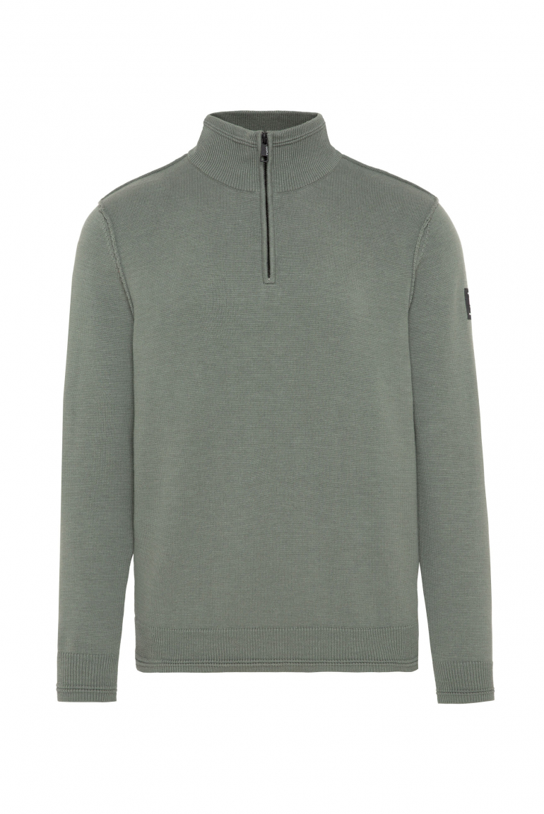 Troyer-Pullover mit Zipper sage