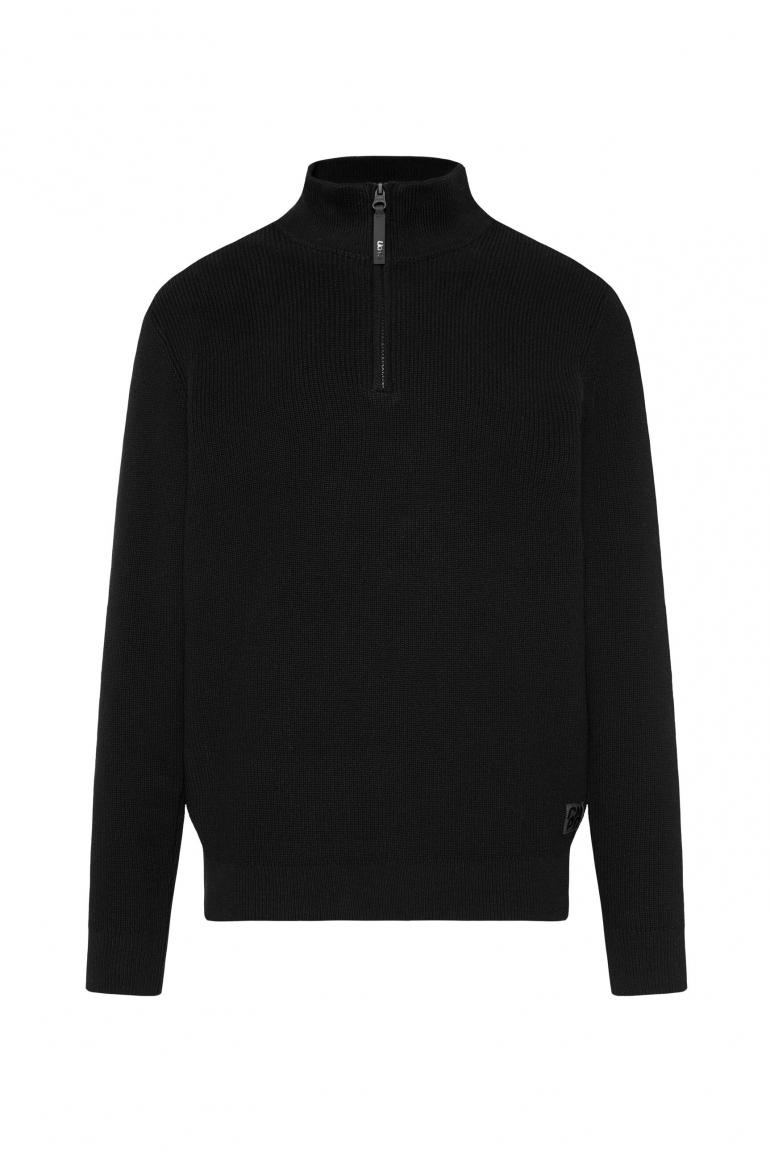 Troyer-Pullover mit Zipper black