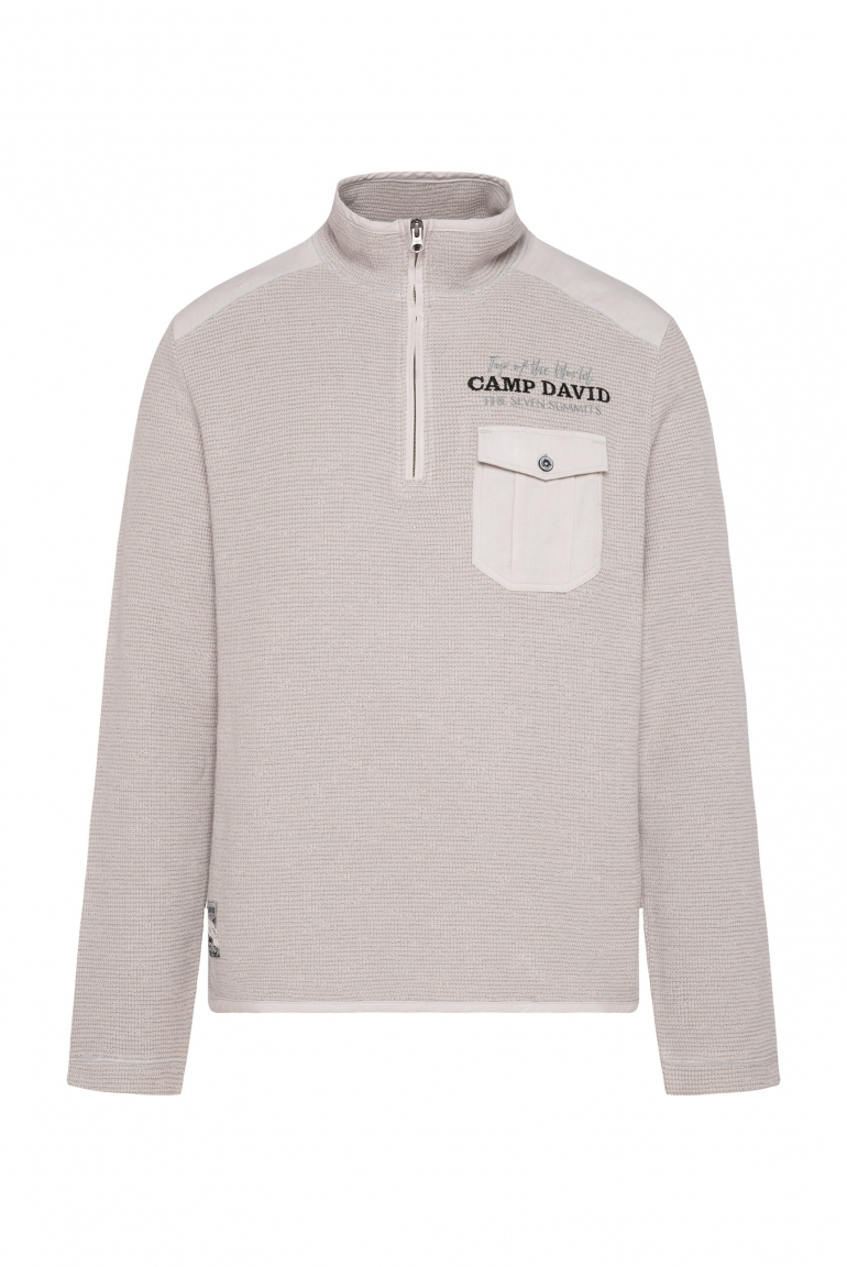 Troyer-Sweatshirt mit Twill-Details silvery