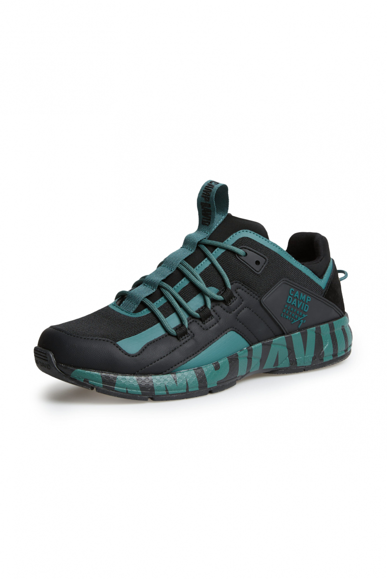 Urban Running Sneaker mit Logo Design petrol green