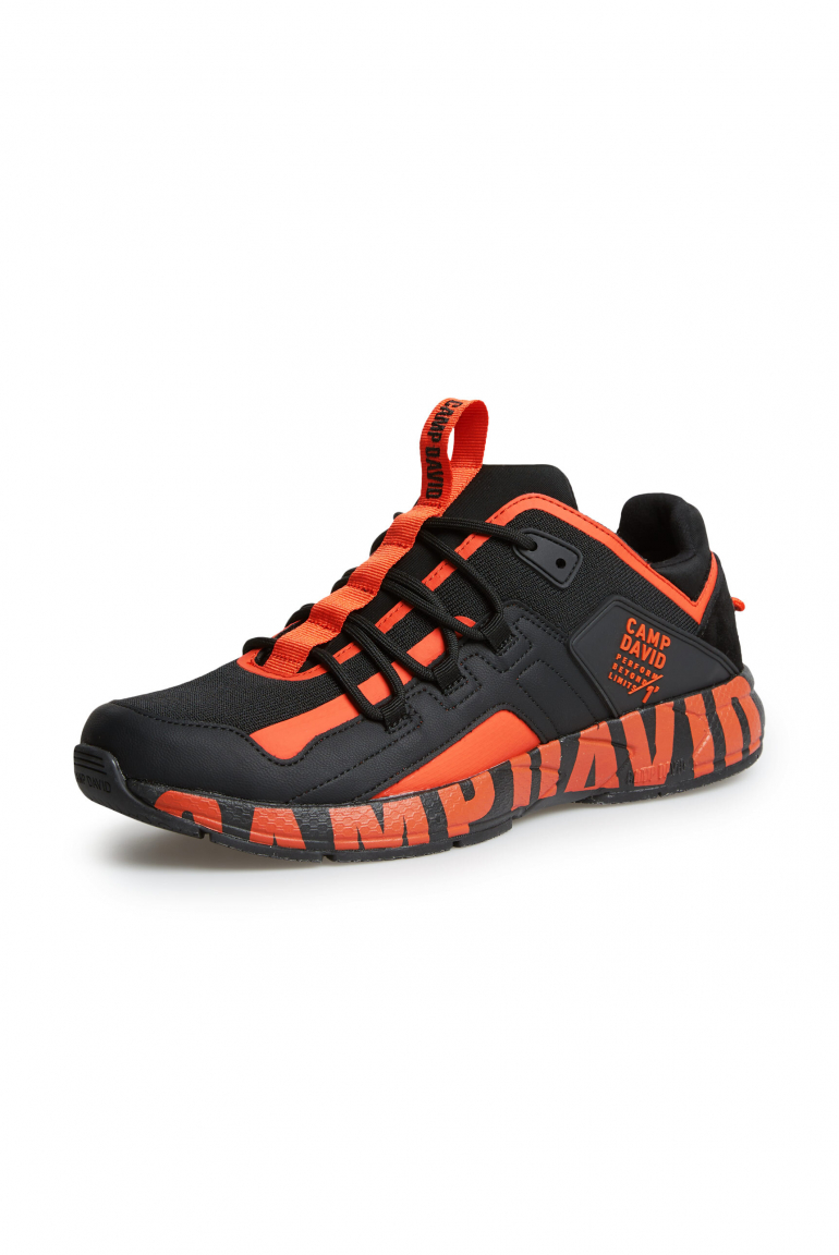Urban Running Sneaker mit Logo Design neon orange