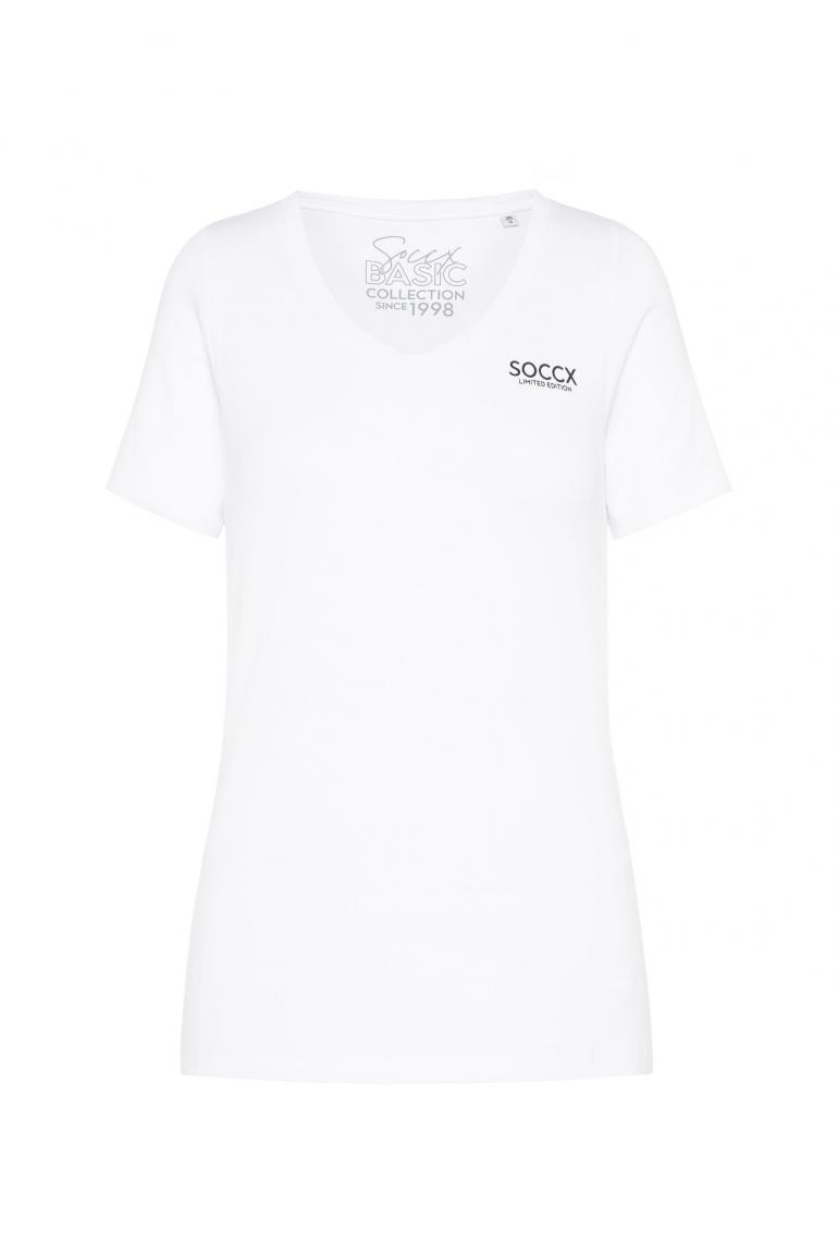 CAMP DAVID & SOCCX | Basic T-Shirt mit V-Ausschnitt opticwhite