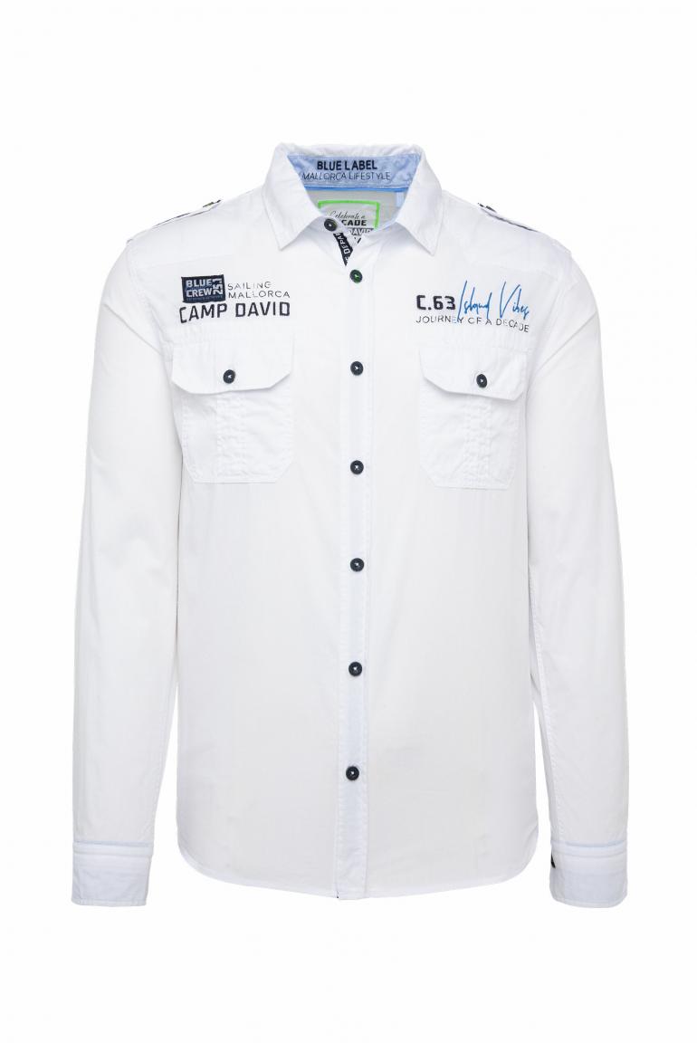 CAMP DAVID & SOCCX | Fil à Fil Hemd mit Artworks und Tapes Camp David Cargo Route Herren Jacke Jacket Übergangsjacke Gr