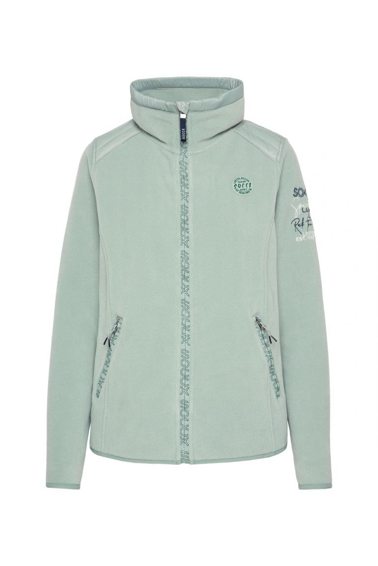 CAMP DAVID & SOCCX | Fleecejacke im tonigen Materialmix lake