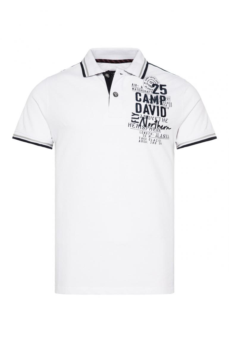 Pikee-Polo DAVID SOCCX | Label-Applikationen opticwhite mit & CAMP