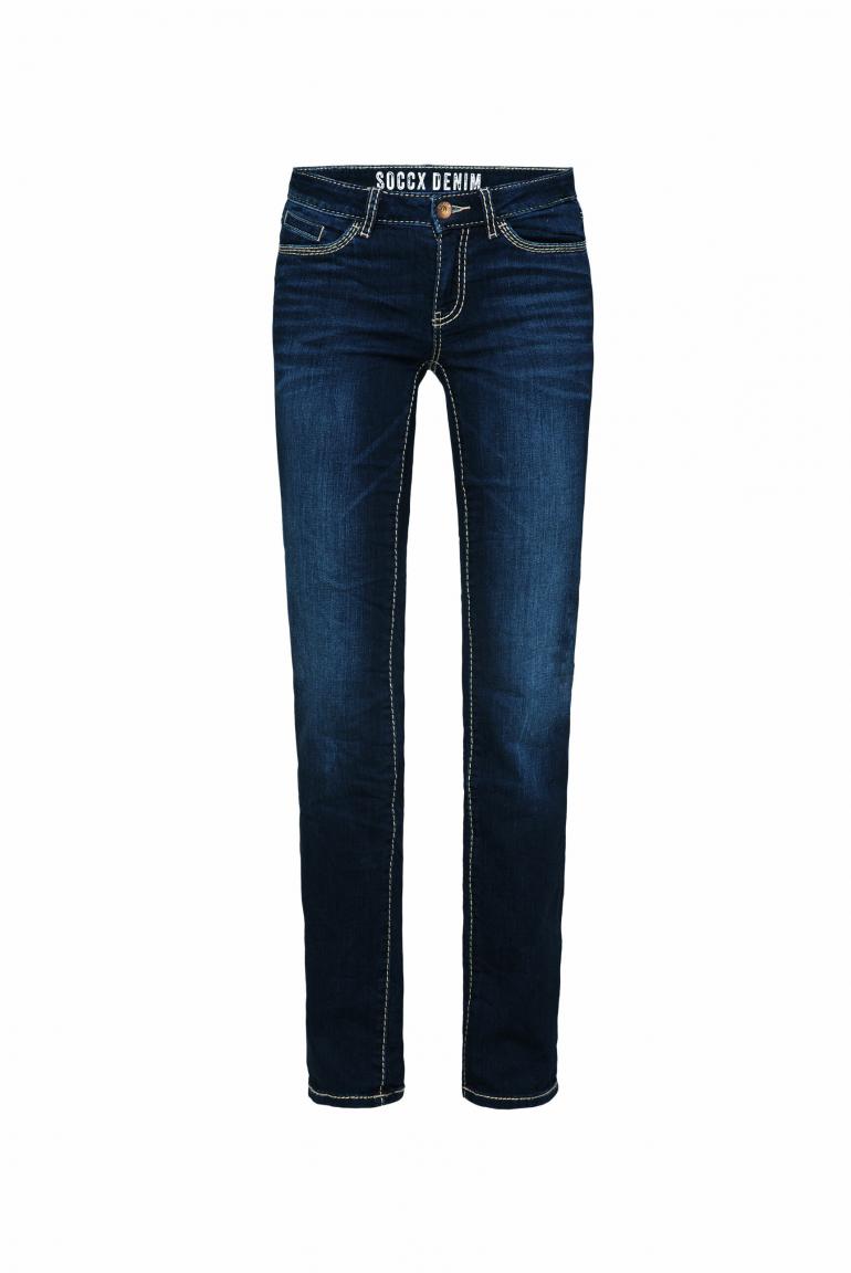 Regular Fit Jeans RO:MY mit - Kontrastnähten DAVID CAMP dark & SOCCX blue