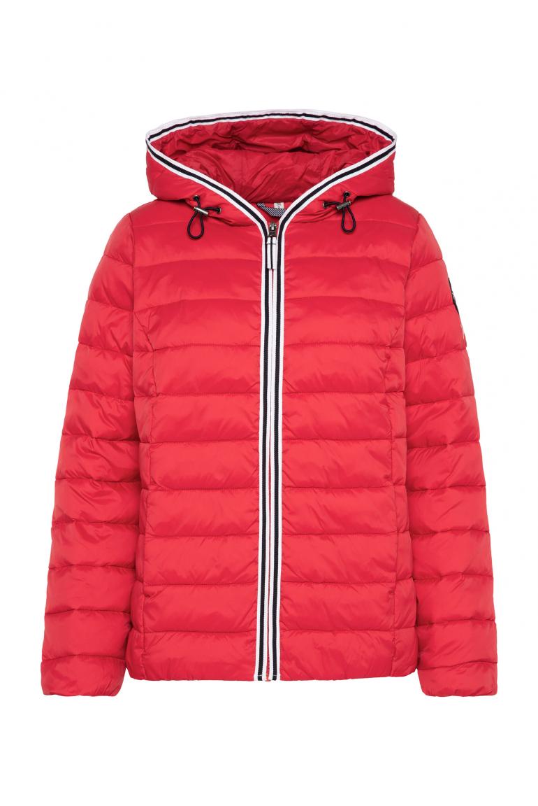 CAMP DAVID & SOCCX | Steppjacke mit Kapuze und Rücken-Print red orange