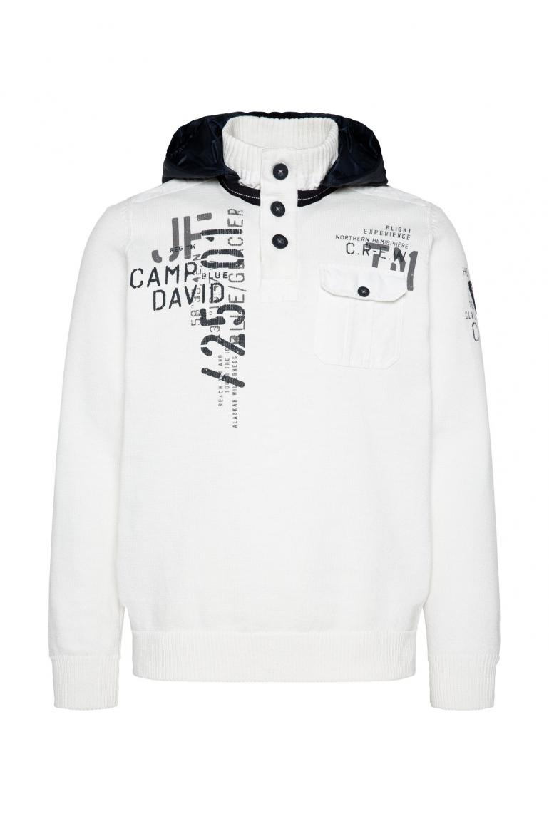 CAMP DAVID & Troyer-Pullover Kapuze | Stone SOCCX Washed kitt mit