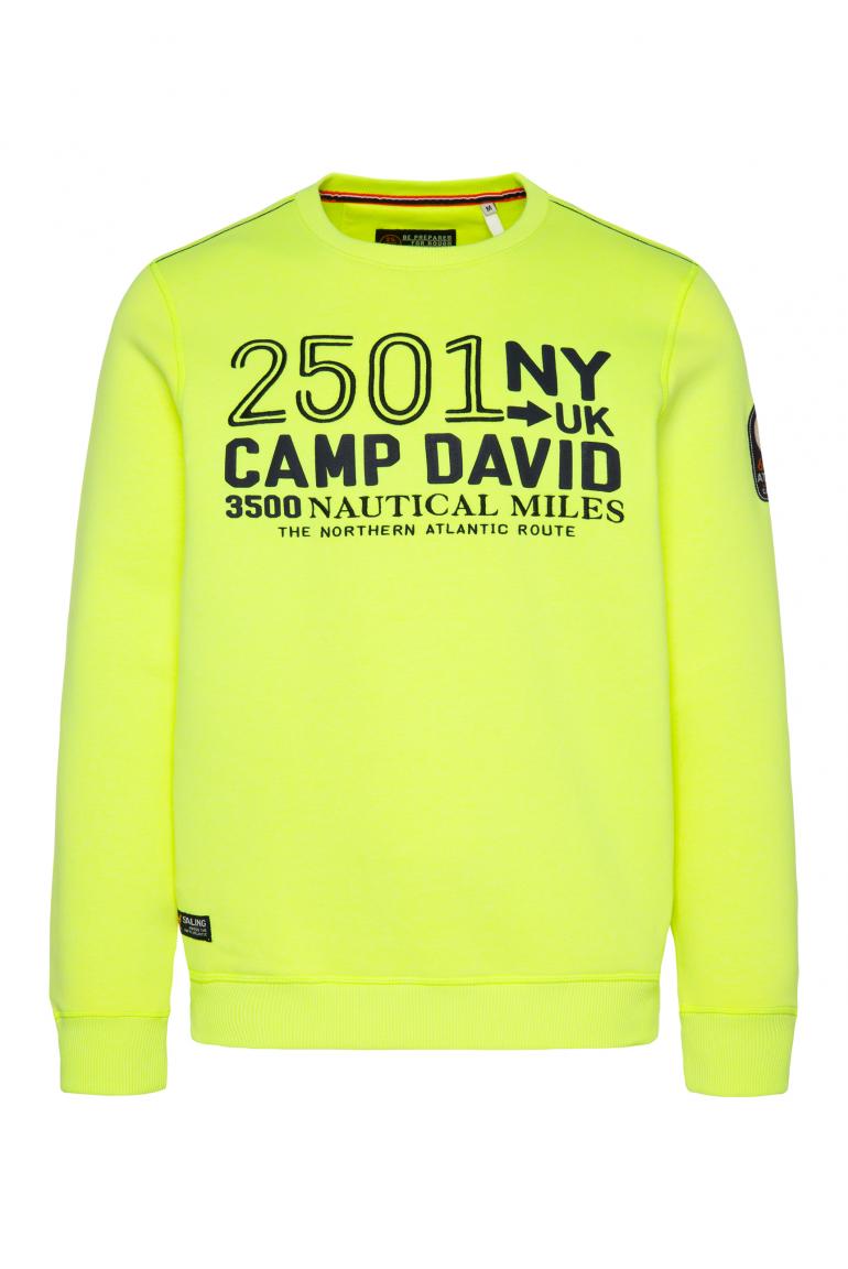 & Sweatshirt | neon CAMP SOCCX Artwork lime Logo mit DAVID