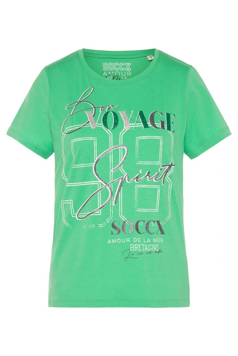 T-Shirt mit Glitzer-Artwork frenchy green - CAMP DAVID & SOCCX