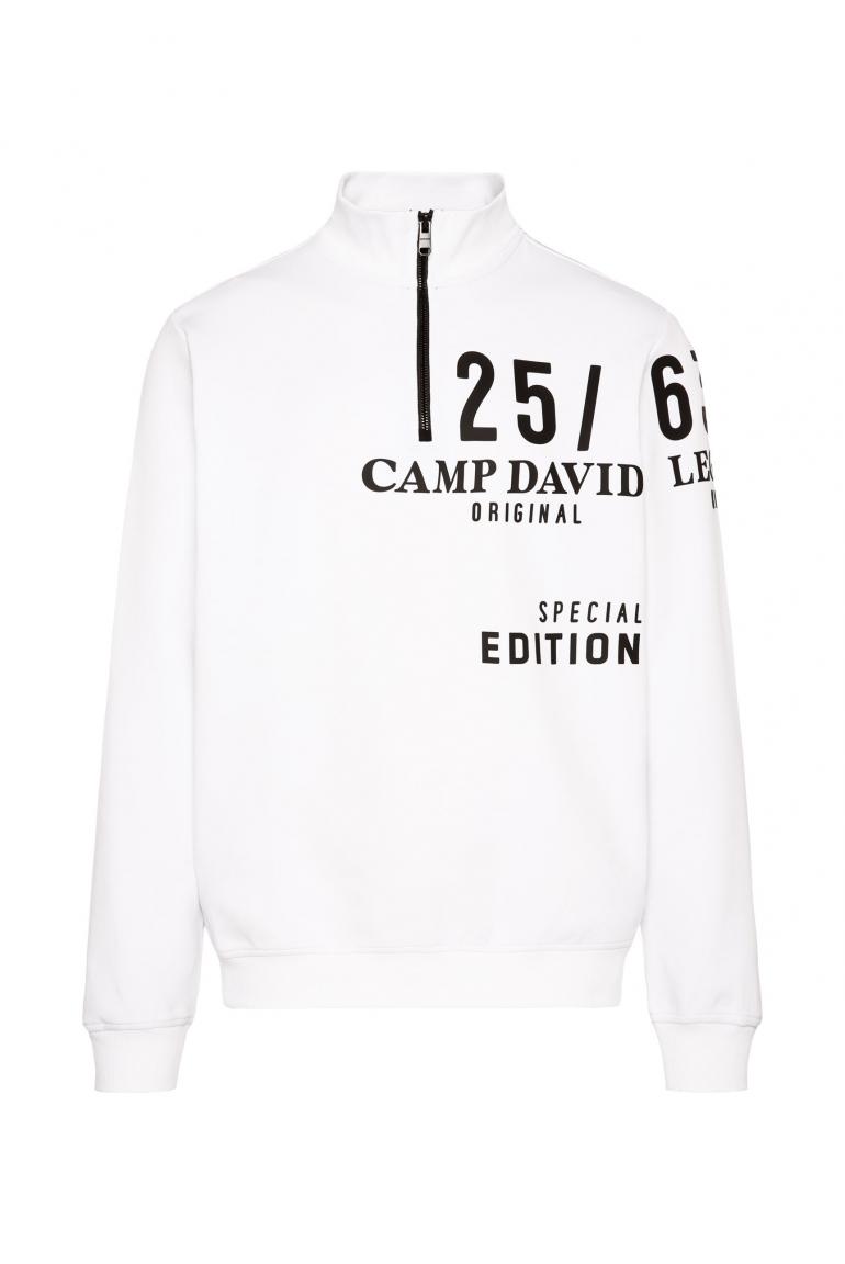 & CAMP SOCCX | Prints Troyer-Sweatshirt Rubber DAVID mit opticwhite