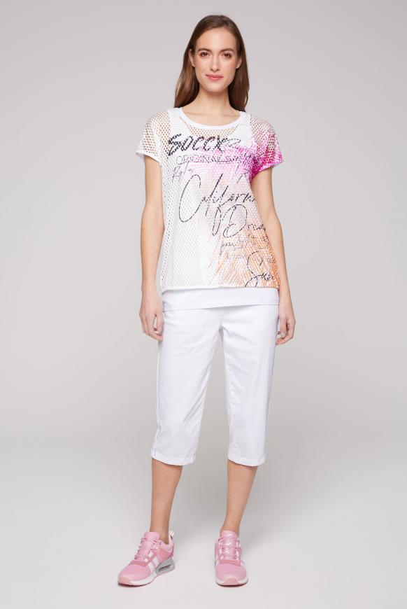 2-in-1 bedrucktes Mesh-Shirt mit Top