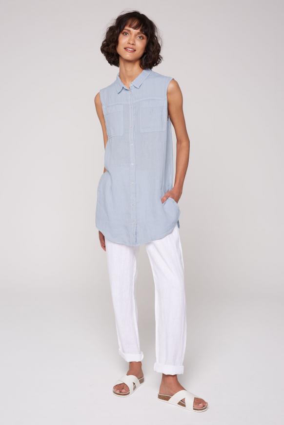 Ärmellose Bluse aus Leinen