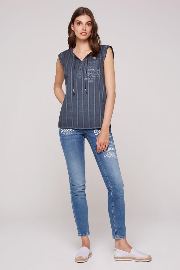 Ärmellose Bluse mit Rücken-Artwork