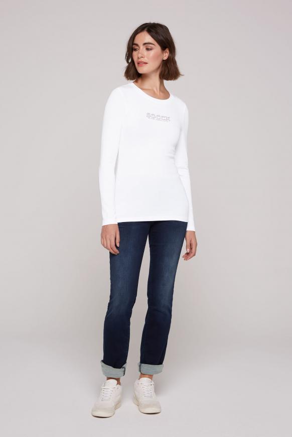 Basic Langarmshirt mit Foliendruck