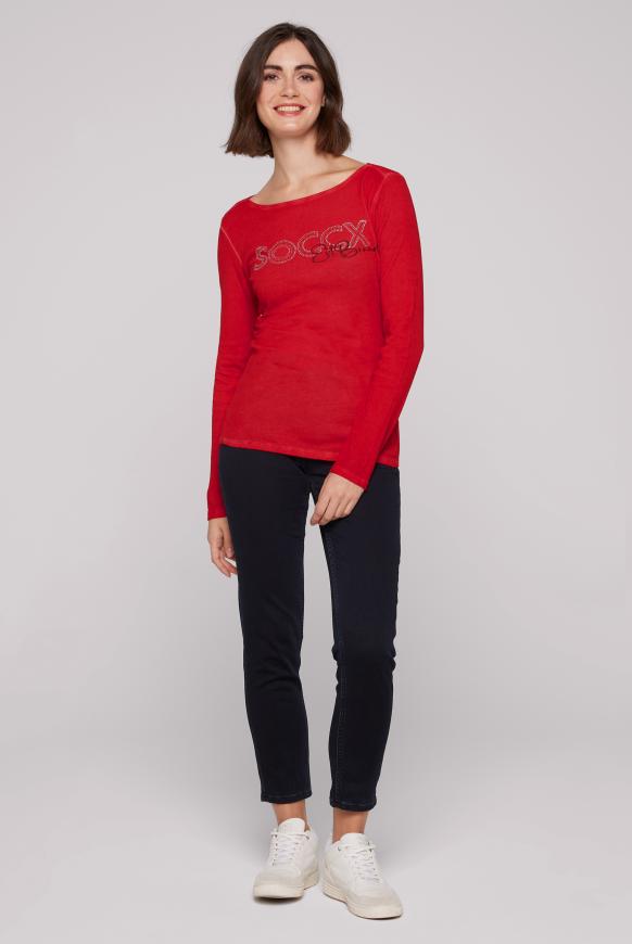 Basic Langarmshirt mit Logo Artwork
