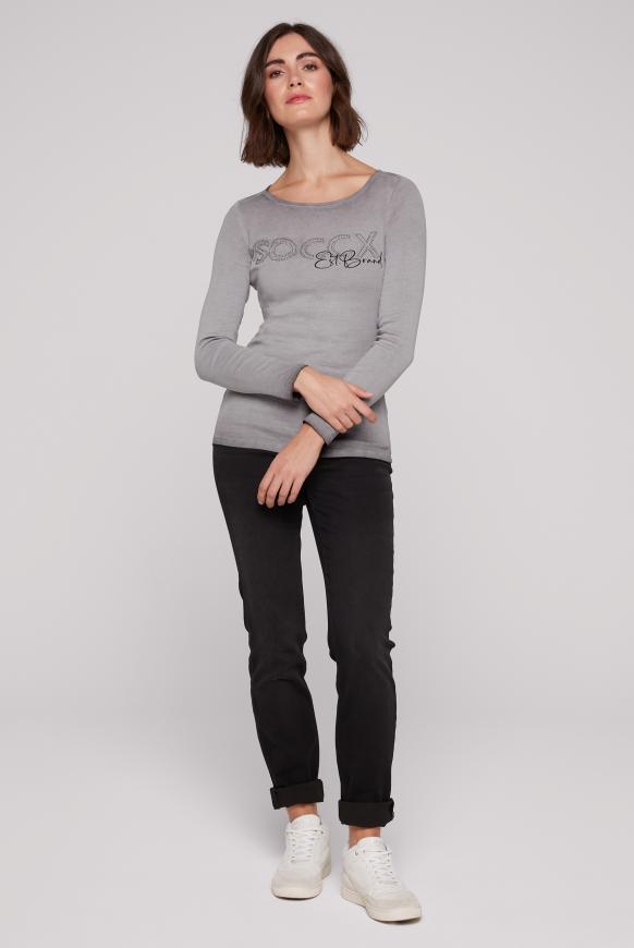 Basic Langarmshirt mit Logo Artwork