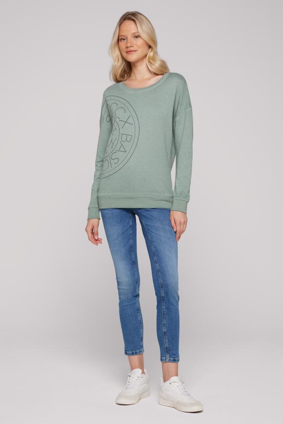 Basic Sweatshirt mit Glitter Print