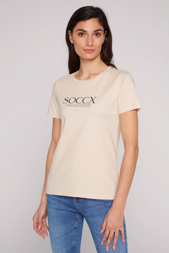 Basic T-Shirt mit Logo Print