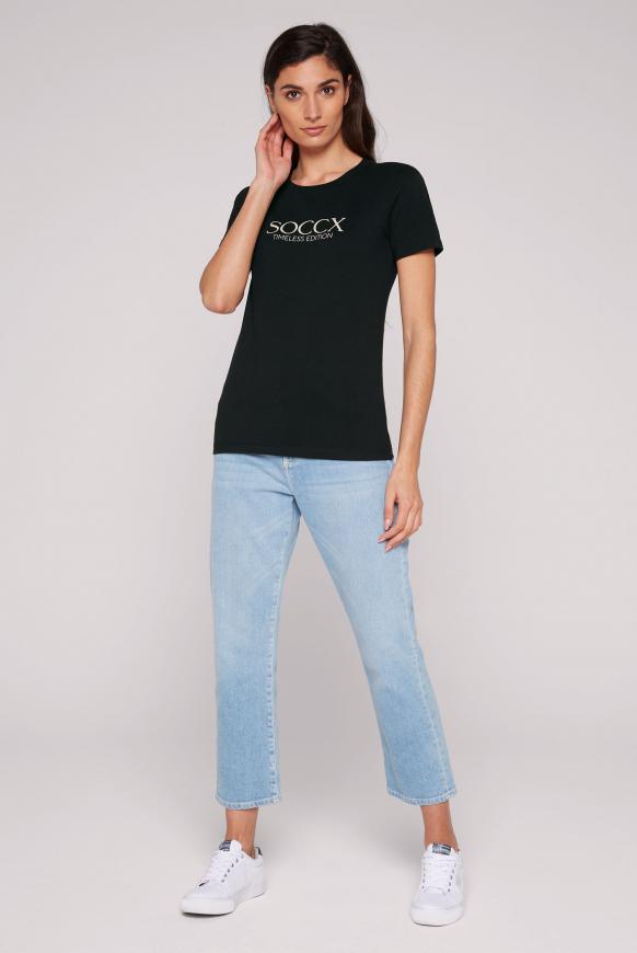 Basic T-Shirt mit Logo Print