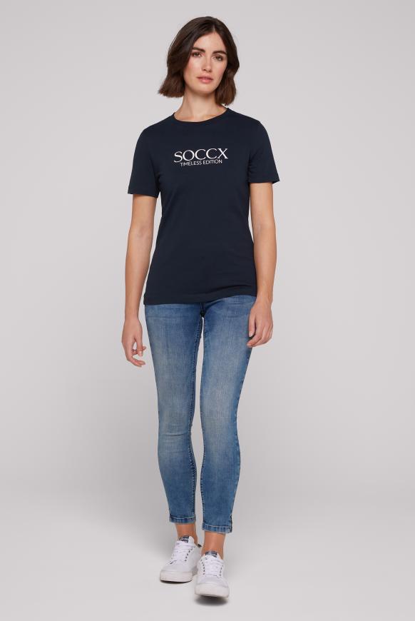 Basic T-Shirt mit Logo Print