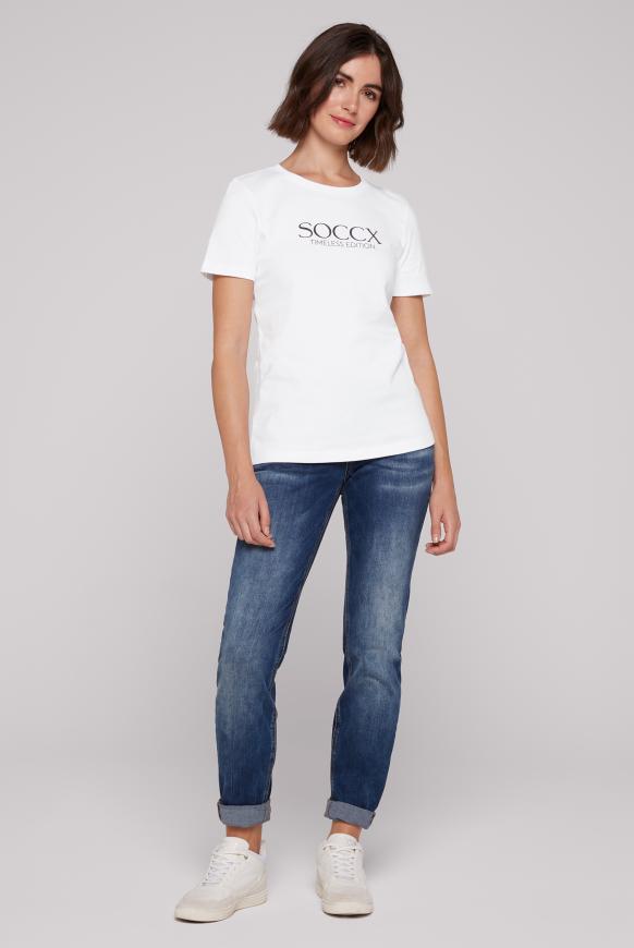 Basic T-Shirt mit Logo Print