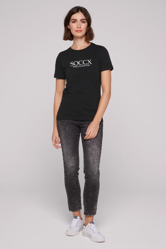 Basic T-Shirt mit Logo Print