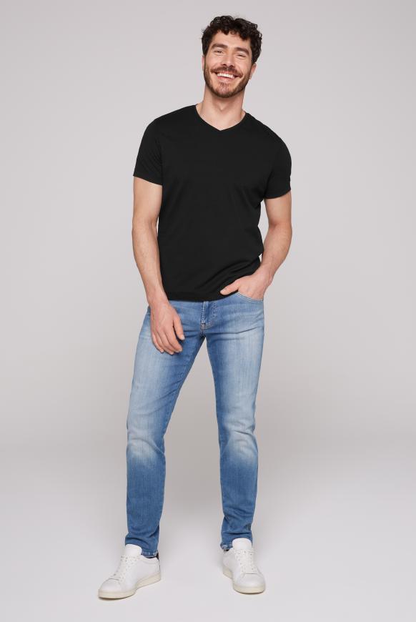 Basic T-Shirt mit V-Neck, Doppelpack