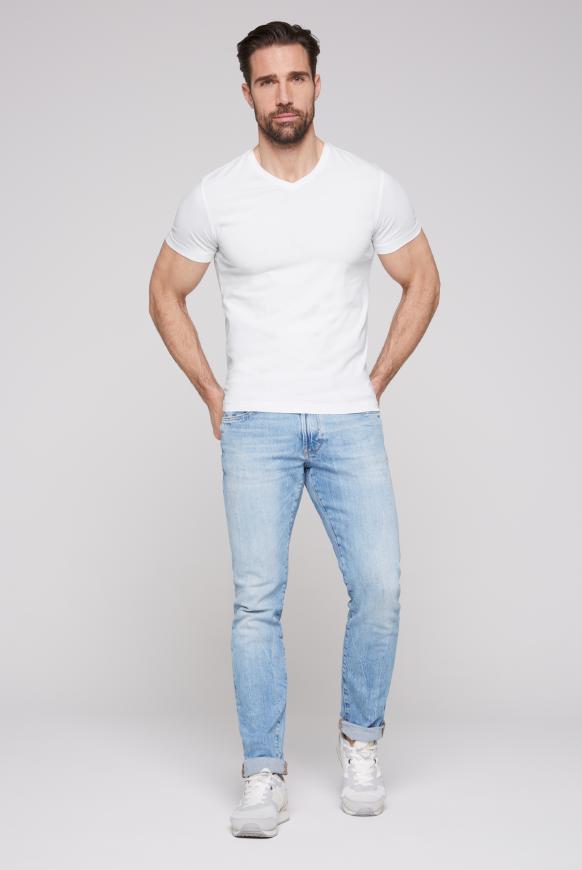 Basic T-Shirt mit V-Neck, Doppelpack