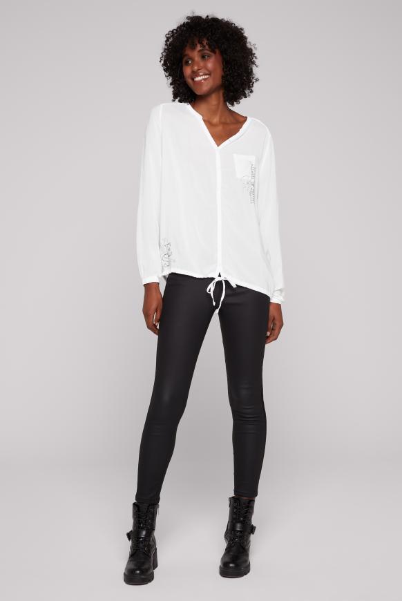 Belly-Bluse mit Rücken-Artwork