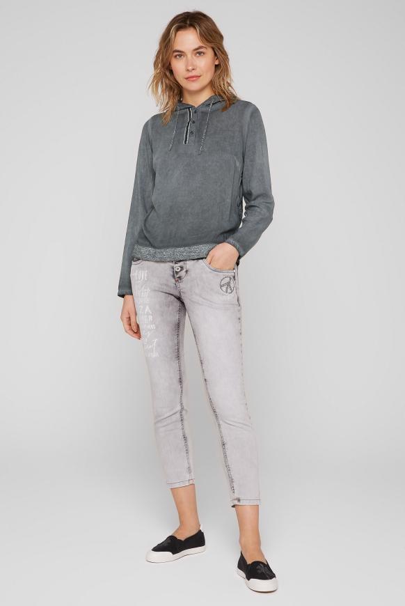 Bluse mit Kapuze und Rücken-Artwork