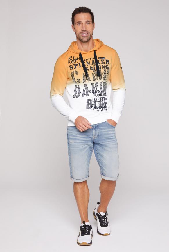 Dip Dye Hoodie mit Frontprint