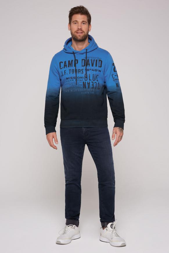 Dip Dye Hoodie mit Prints und Stickereien
