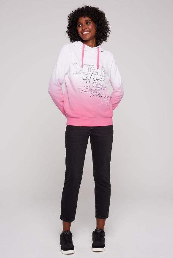 Dip Dye Hoodie mit Wording Print