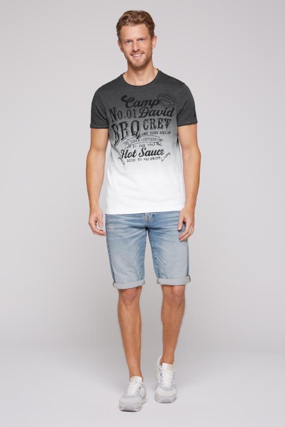 Dip Dye T-Shirt mit Barbecue Prints