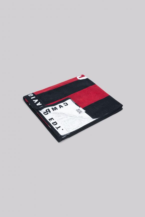 Gestreiftes Strandtuch mit Logo Artwork