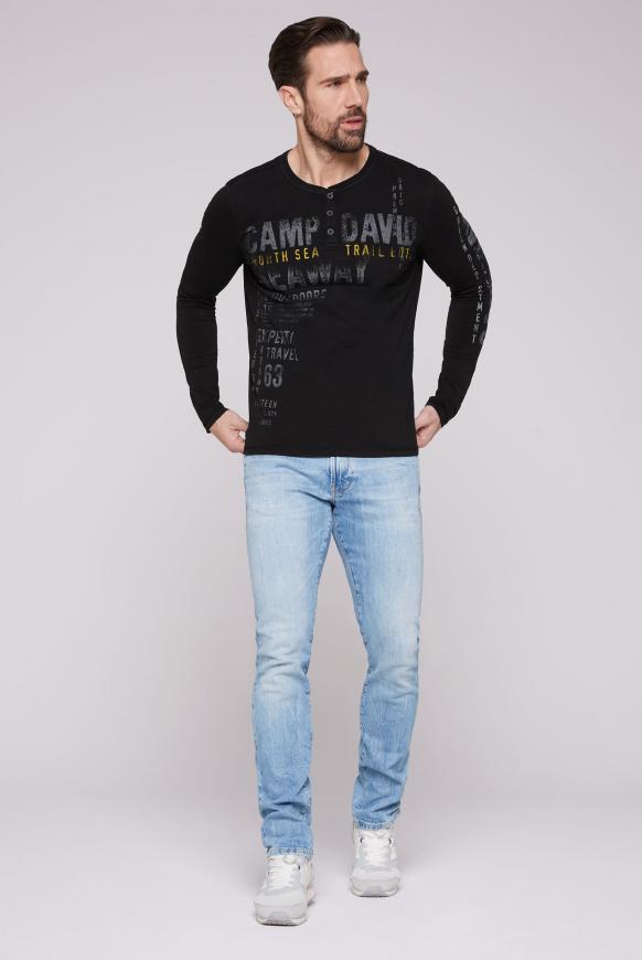 Henley-Langarmshirt mit Logo Artworks