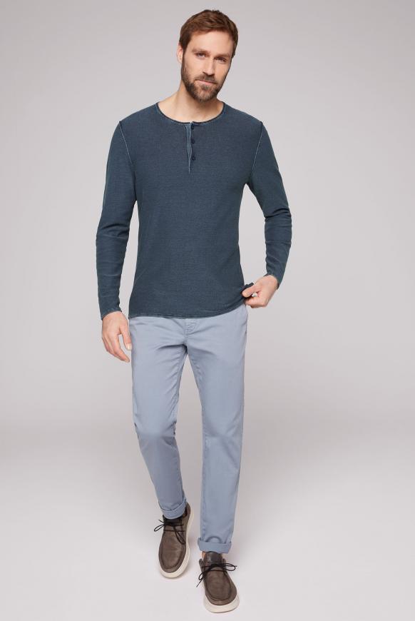 Henley-Shirt aus Feinstrick