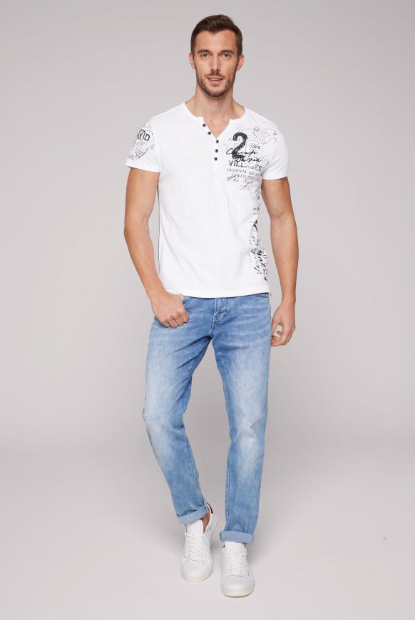 Henley-Shirt mit Label Artworks