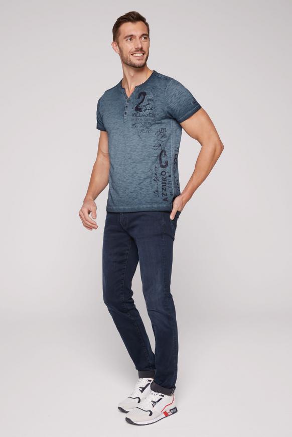 Henley-Shirt mit Label Artworks