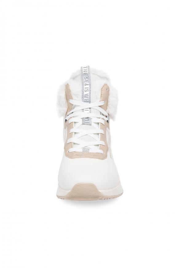 High Top Sneaker mit Fake-Fur-Schaft